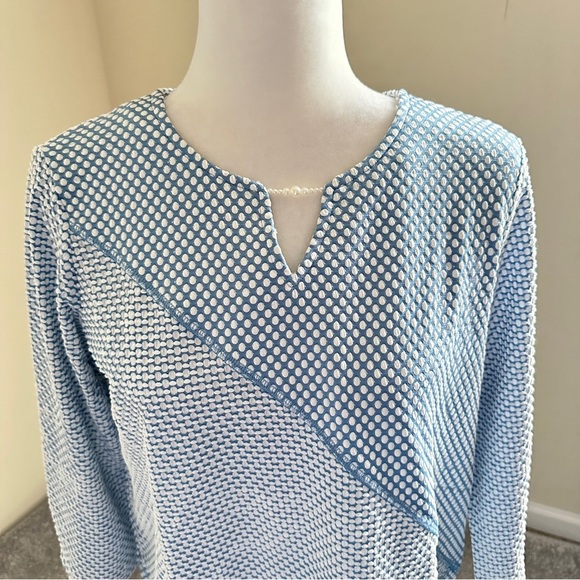 Alfred Dunner Small Blue White Dot Textured Knit Top | 3/4 Sleeve Tunic NWT
⸻ - Picture 5 of 8